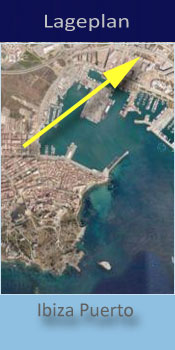 El Pacha, Lage des Gay friendly Hotel in Ibiza Puerto