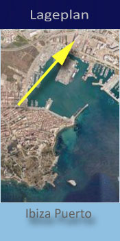 Ibiza Gran Hotel, Lage des Gay friendly Hotel in Ibiza Puerto