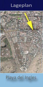 Gay friendly Bungalows Las Tartanas, Lage in Playa del Ingles