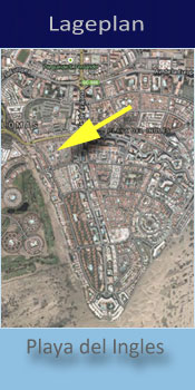 Gay friendly Bungalows Los Arcos, Lage in Playa del Ingles