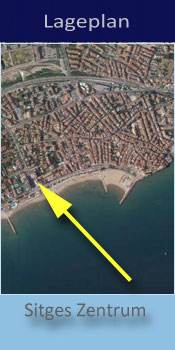 Calipolis, Lage des Gay friendly Hotel am Strand von Sitges