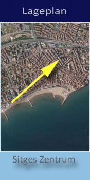 De La Renaixenca, Lage des Gay Hotel im Zentrum von Sitges