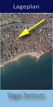 El Cid, Lage des Gay friendly Hotel im Zentrum von Sitges