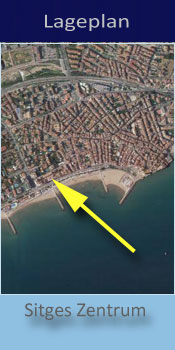 La Nina, Lage des Gay friendly Hotel am Strand von Sitges