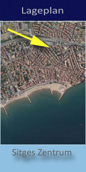 Liberty, Lage des Gay Hotel im Zentrum von Sitges