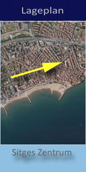 Medium Sitges Park, Lage des Gay friendly Hotel im Zentrum von Sitges